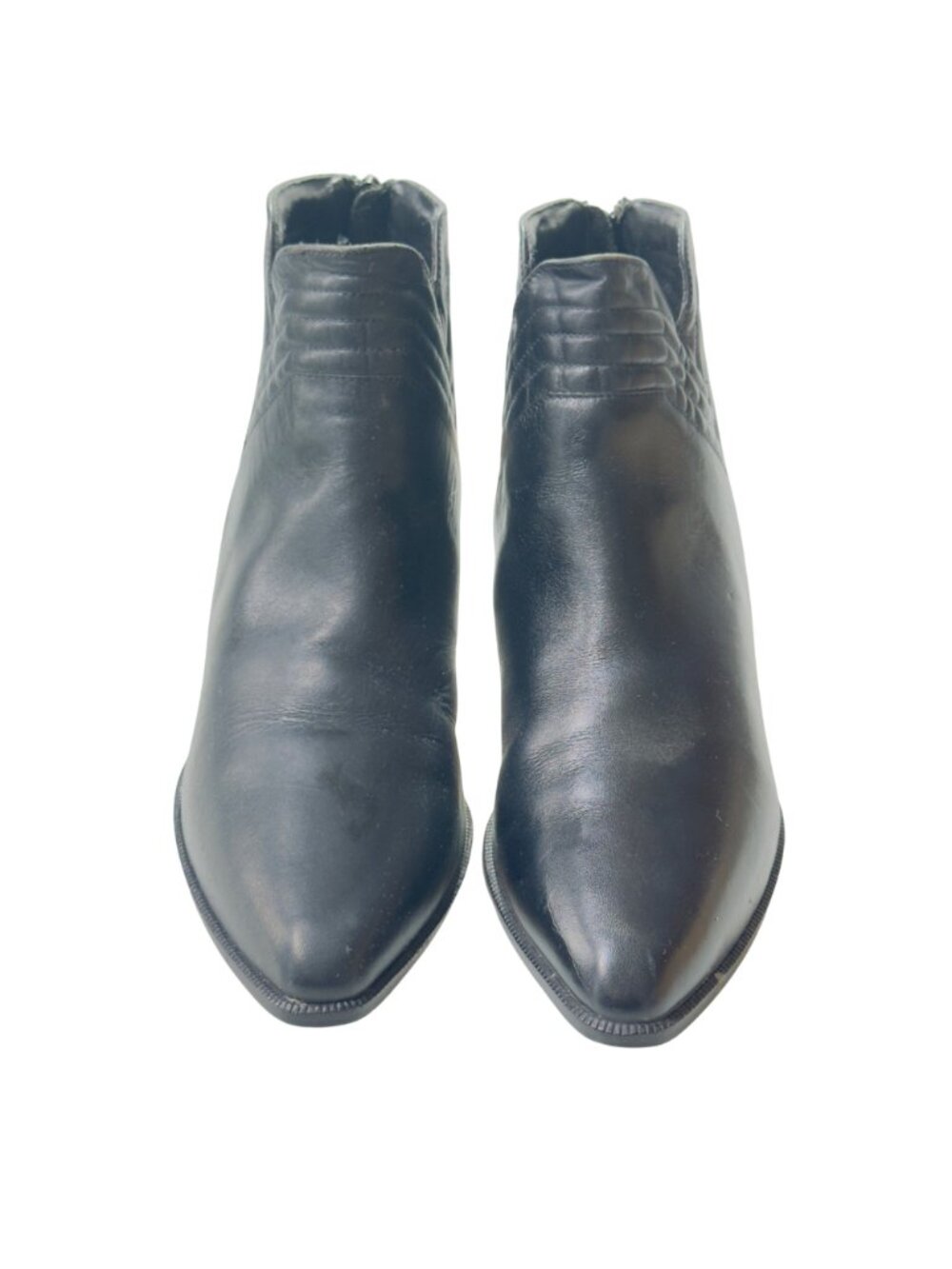 AMANDA SMITH Women's Black Leather Ankle Boots Sz 7.5M Made In Brazil - Picture 2 of 10